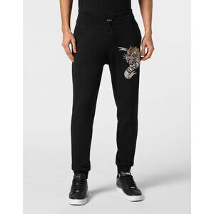 NWT $1100 Philipp Plein Jogging Trousers Tattoo Black Size XXL